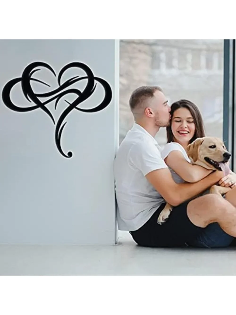 Large Infinity Heart Metal Wall Art - Unique Love Sign for Home & Garden Decor